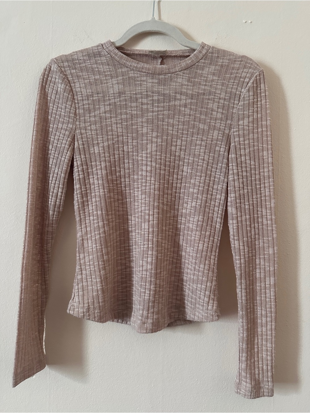Free People Intimately Ribbed Long Sleeve Top in Dusty Taupe